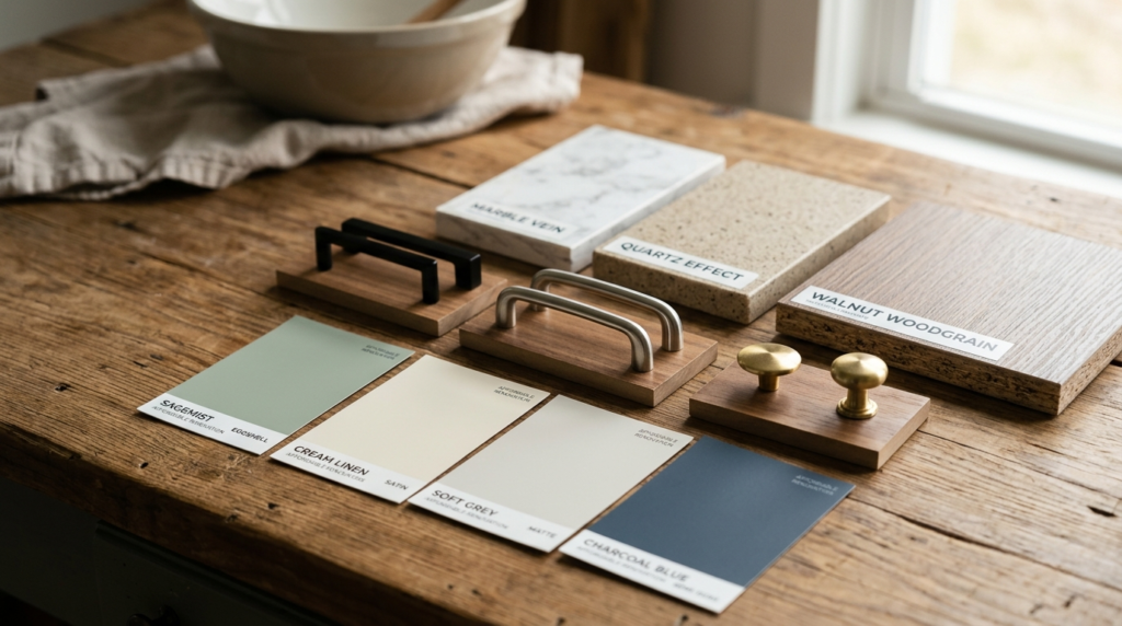 Close-up detail shot of cost-effective kitchen upgrade mater